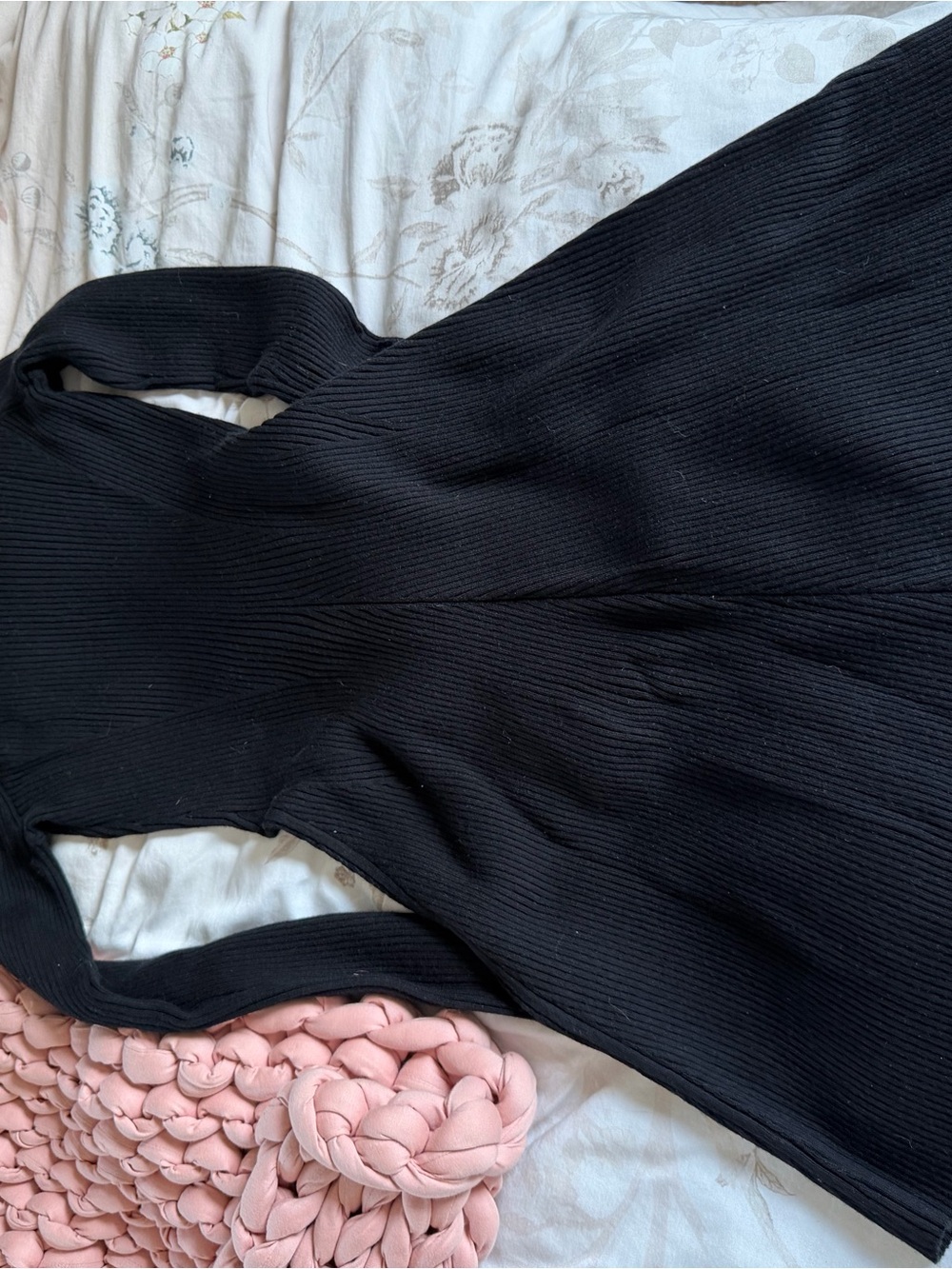 Theory Black Ribbed Sleeveless Midi Dress